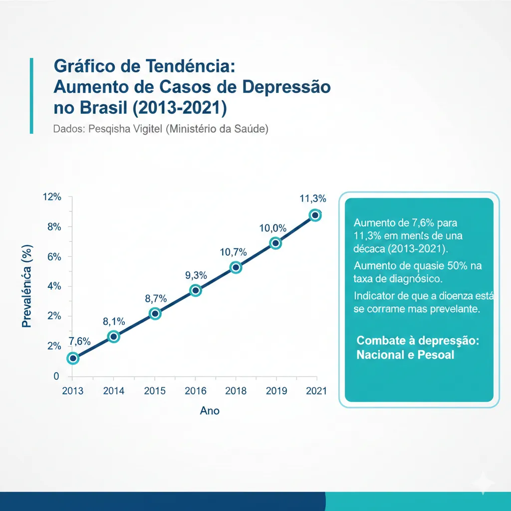 grafico com o aumento da depressão no dia a dia