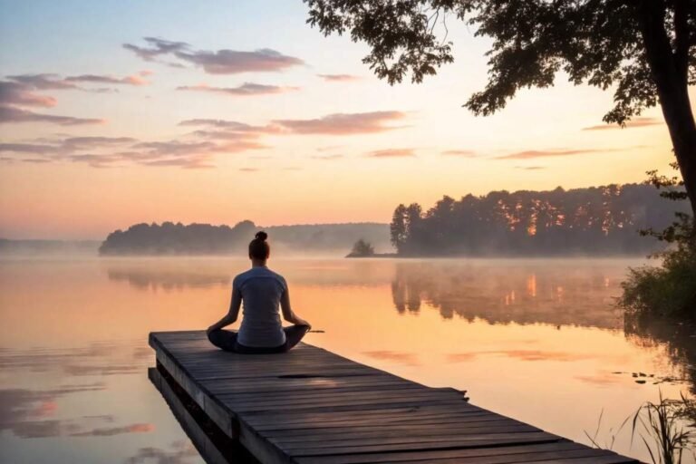 mulher meditando em um cas buscando o controle mental